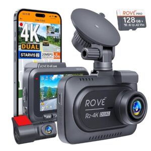 ROVE R2-4K DUAL Dash Cam Front and Rear STARVIS 2 Sensor FREE 128GB