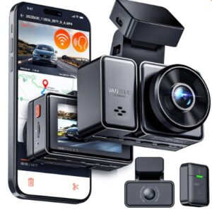 Vantrue E2 Dash Cam Front Rear with Voice Control, 2.7K Dual Dash Camera